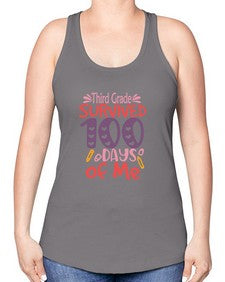 thirdgrade survived one hundred days of me 980# - third grade -Racerback Tank