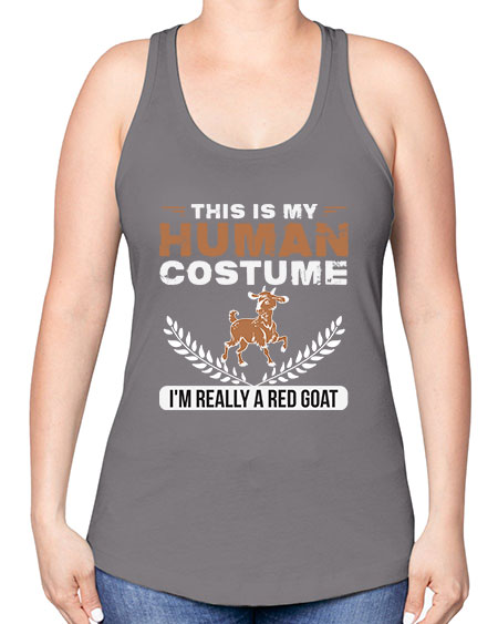 this is my human costume im really a red goat Style 1# - goat -Racerback Tank