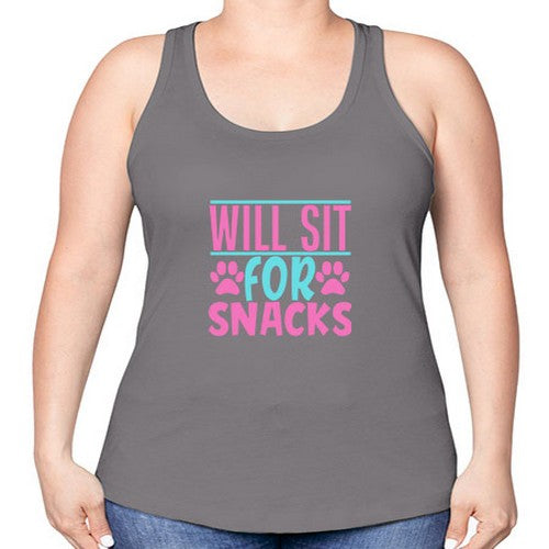 will sit for snacks Style 57# - dogs -Racerback Tank