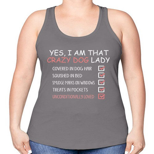 yes i am that crazy dog lady - dogs -Racerback Tank