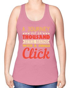 A journey of a thousand sites begins with a single click 79# - internet -Racerback Tank