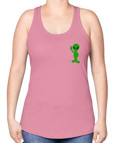 Alien in Pocket Side 3# - ufo -Racerback Tank