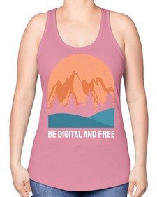 Be Digital and Free 27# - internet -Racerback Tank