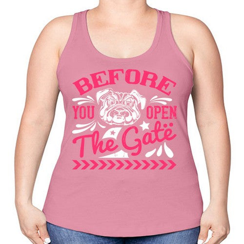 Before You Open The Gate Style 17# - dogs -Racerback Tank