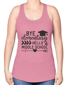 Bye elementary hello middle school 31# - eighth grade -Racerback Tank