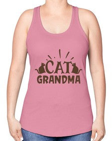 Cat Grandma Style 4# - cats -Racerback Tank