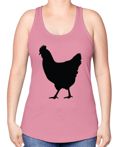 Chicken Silhouette 3# - chicken -Racerback Tank