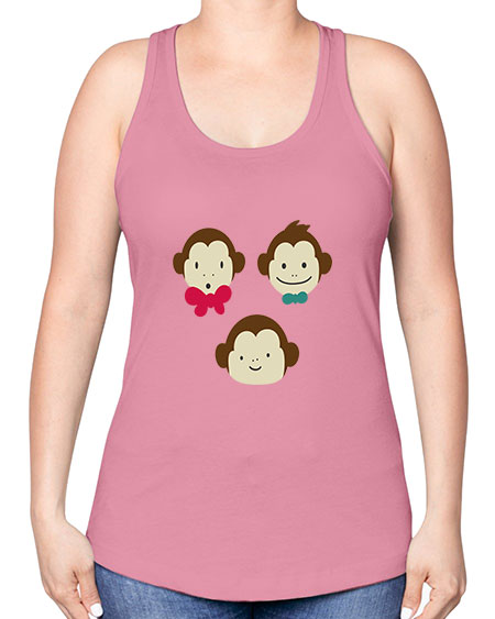 Cute_little_monkeys_5425 - monkey -Racerback Tank