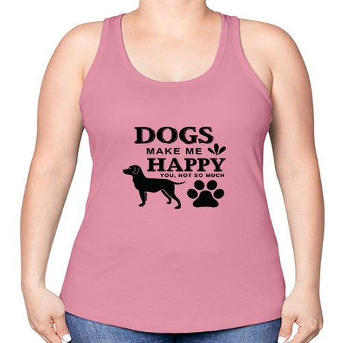 Dogs Make Me Happy Style 44# - dogs -Racerback Tank