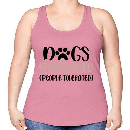 Dogs Welcome Style 21# - dogs -Racerback Tank