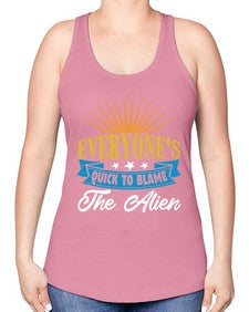 Everyones quick to blame the alien 54# - ufo -Racerback Tank