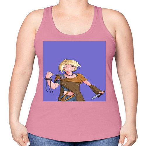 Girl hold knife 12# - anime -Racerback Tank