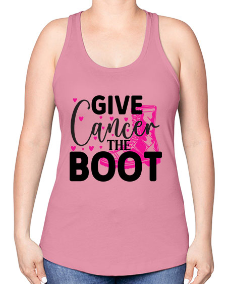 Give Cancer the Boot 24# - breast cancer -Racerback Tank