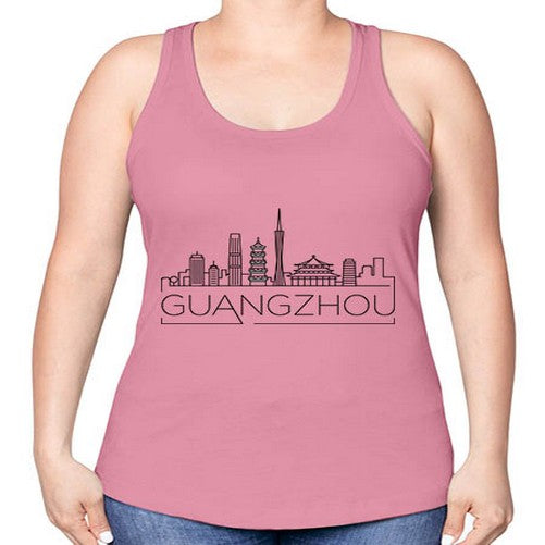 Guangzhou Minimal Skyline 787# - cities -Racerback Tank
