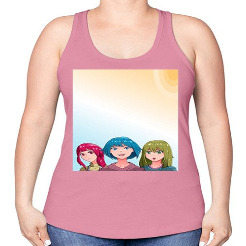 Happy three friend 20# - anime -Racerback Tank