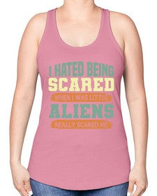 I hated being scared when i was little 13# - ufo -Racerback Tank