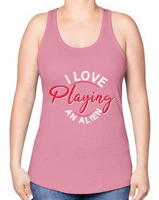 I love playing and alien 19# - ufo -Racerback Tank