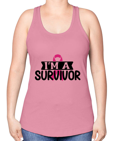 Im a Survivor 17# - breast cancer -Racerback Tank