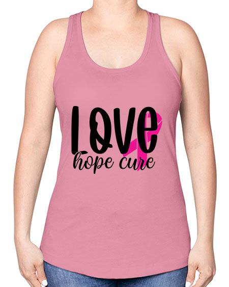 Love Hope Cure 13# - breast cancer -Racerback Tank