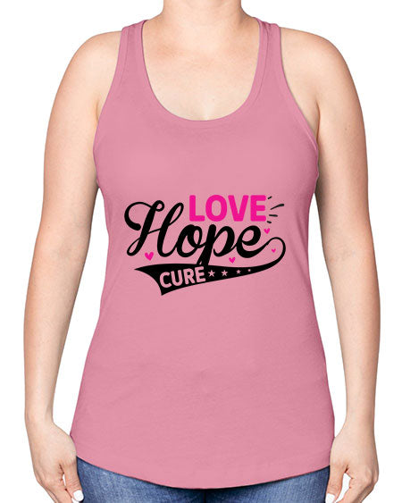 Love Hope Cure 14# - breast cancer -Racerback Tank