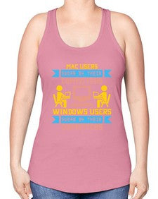 Mac users swear by their computers 25# - computer -Racerback Tank