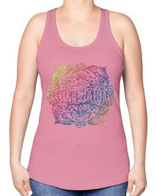 Mandala Courage Rainbow Glitter 758# - mandala -Racerback Tank