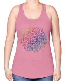 Mandala Dream Rainbow Glitter 760# - mandala -Racerback Tank