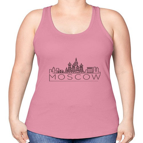 Moscow Minimal Skyline 1353# - cities -Racerback Tank