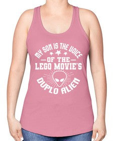 My son is the voice of the logo movies 34# - ufo -Racerback Tank