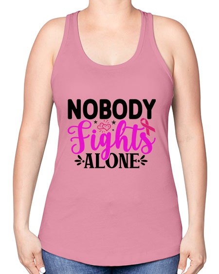Nobody Fights Alone 12# - breast cancer -Racerback Tank