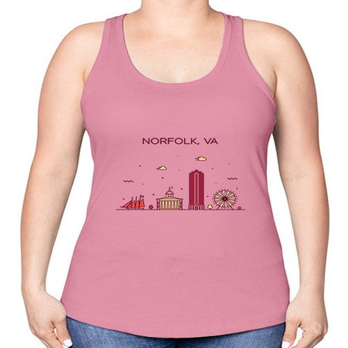 NorfolkVA 1496# - cities -Racerback Tank