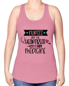 Nurses Are The Heartbeat Of Medicine Style Style 1231# - nurse -Racerback Tank