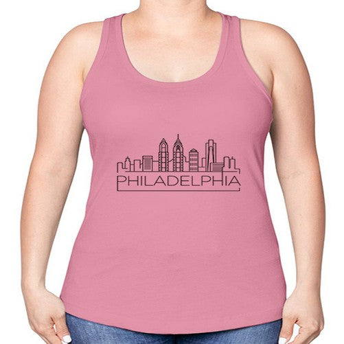 Philadelphia Minimal Skyline 1601# - cities -Racerback Tank