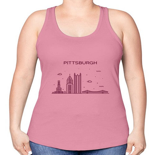 Pittsburgh 1624# - cities -Racerback Tank