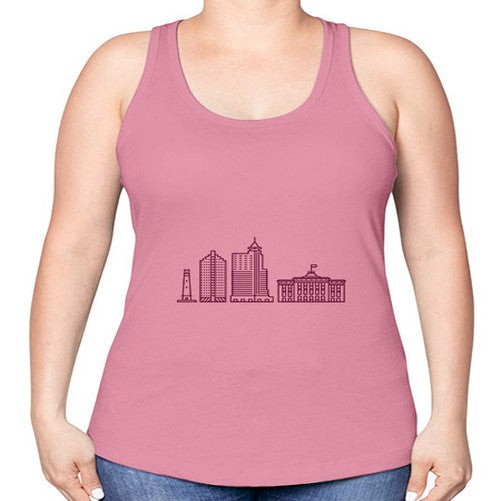 Raleigh 1709# - cities -Racerback Tank