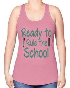 Ready to Rule the School 740# - graduation -Racerback Tank