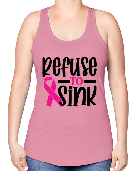 Refuse to Sink 9# - breast cancer -Racerback Tank