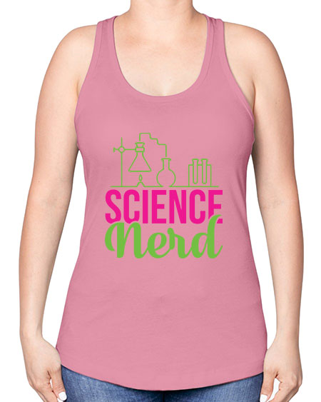 Science Nerd 60# - general science -Racerback Tank