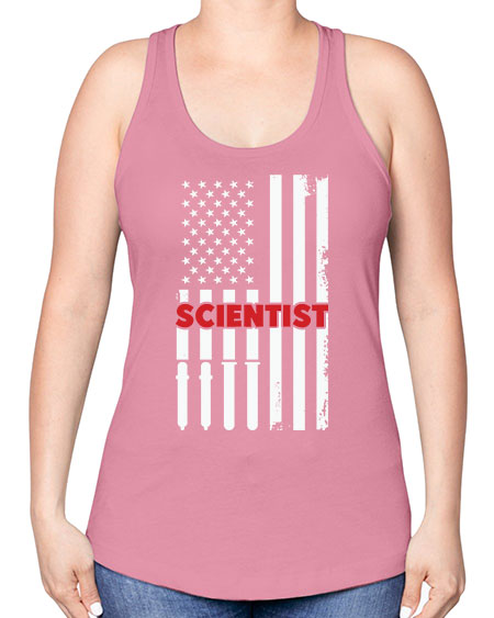 ScientistUSAFlagScientistSkinite Scientist Skinite 38# - general science -Racerback Tank