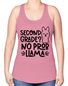 Second Grade No Prob 830# - second grade -Racerback Tank