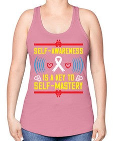 Self wareness is a key to self mastery Style 32# - Self awareness -Racerback Tank