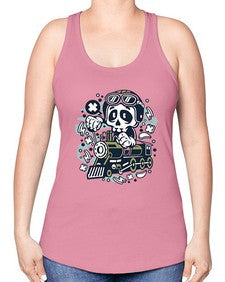 Skull Train 1067# - skull and bones -Racerback Tank
