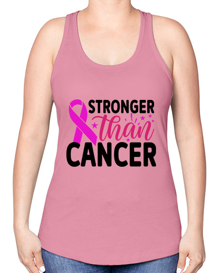 Stronger Than Cancer 6# - breast cancer -Racerback Tank