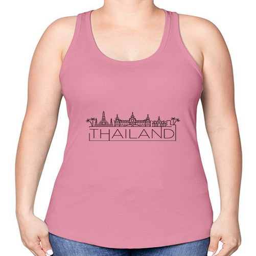 Thailand Minimal Skyline 1977# - cities -Racerback Tank