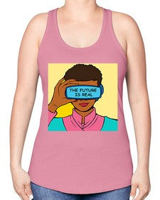 The Future is Real 1151# - art pop art -Racerback Tank