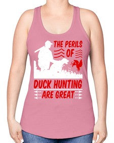 The perils of duck hunting are great Style 14# - ducks -Racerback Tank