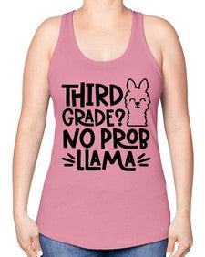 Third Grade No Prob 971# - third grade -Racerback Tank