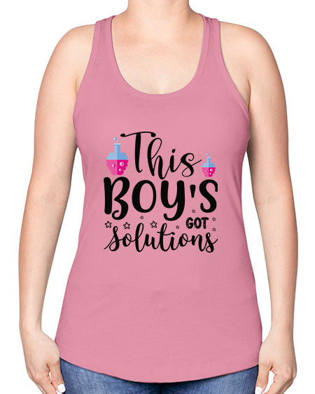 This Boy s Got Solutions 20# - general science -Racerback Tank