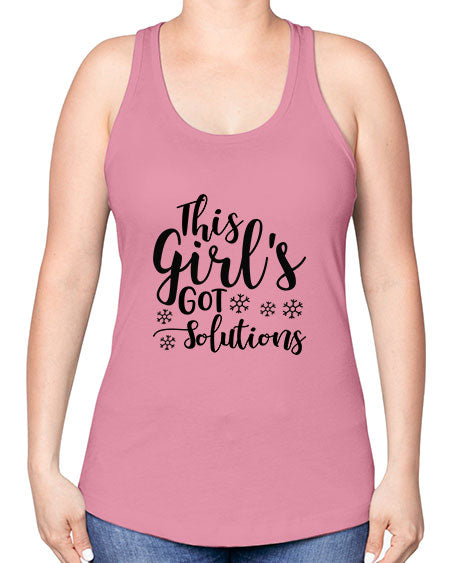 This Girl s Got Solutions 17# - general science -Racerback Tank