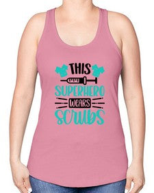 This Superhero Wears Style Style 1566# - nurse -Racerback Tank